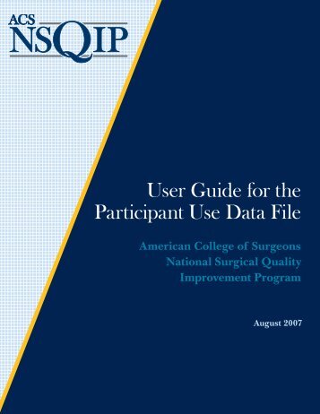 User Guide for the Participant Use Data File - ACS NSQIP