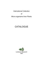 International Collection of Micro-organisms from Plants - Catalogue