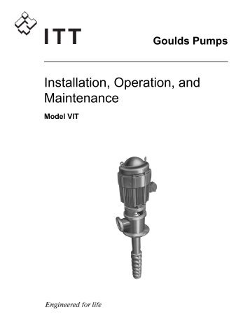 Installation Operation and Maintenance Manual (IOM) - Goulds Pumps