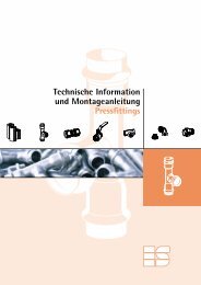 Technische Information und Montageanleitung Pressfittings