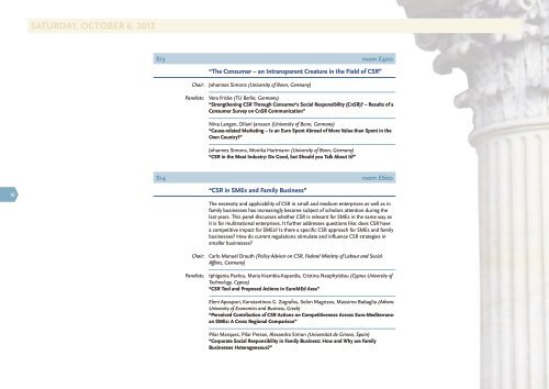 PROgRAm STRUCTURE - 5th CSR-Conference