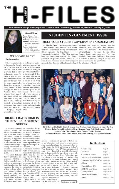 The H-Files/Page 1 - Hilbert College