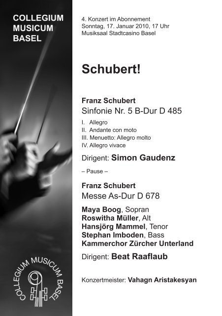 Schubert! - Collegium Musicum Basel