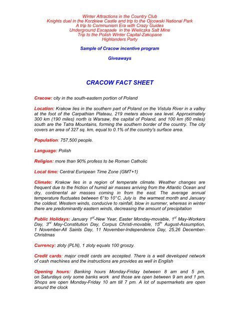 Cracow MICE Manual _updated February 08_ - Viahansa.com