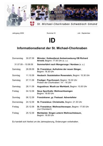 ID Informationsdienst der St. Michael-Chorknaben