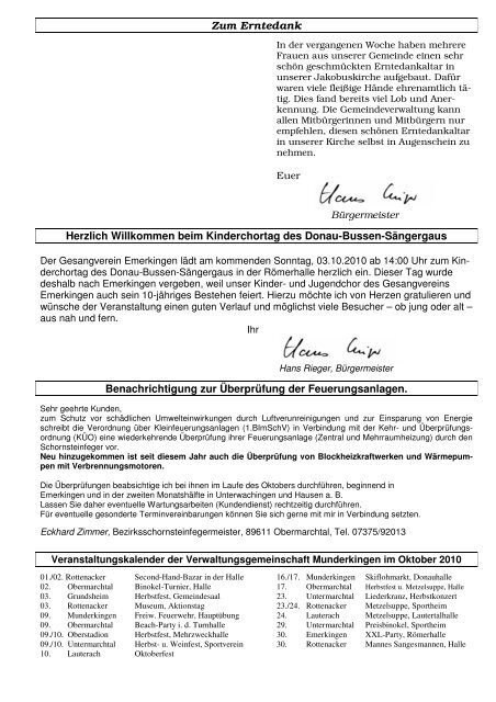 AMTSBLATT - Gemeinde Emerkingen