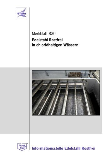 2 Beständigkeit von Edelstahl Rostfrei in chloridhaltigen Wässern ...