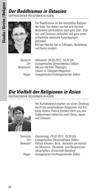 Veranstaltungen - Evangelische Erwachsenenbildung Geislingen