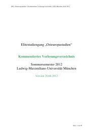 Vorlesungsverzeichnis - Osteuropastudien - Ludwig-Maximilians ...