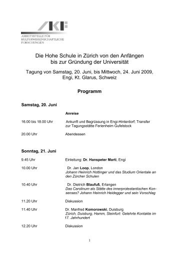 Programm - Arbeitsstelle für kulturwissenschaftliche Forschungen ...