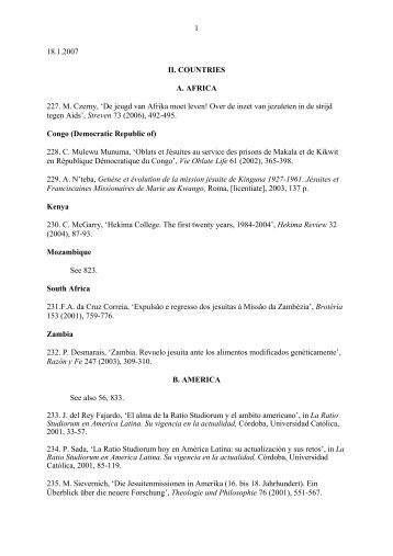 Bibliography Countries 2007 - Jesuitica