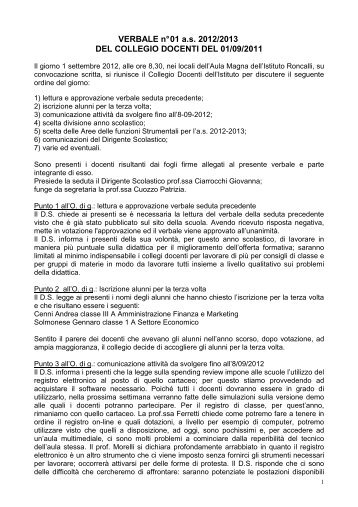 Verbale Collegio Docenti n. 1 del 01.09.2012 - Roncalli Sarrocchi