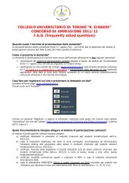 CONCORSO DI AMMISSIONE 2011/12 FAQ - Collegio Universitario ...