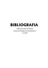 Bibliografia Publikacji Pracowników Collegium Medicum za rok 2007