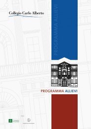 brochure del programma Allievi - Collegio Carlo Alberto