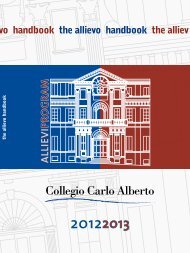 Allievo Handbook - Collegio Carlo Alberto