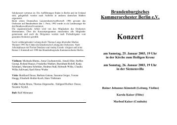 Brandenburgisches Kammerorchester Berlin eV ... - Gratis Webserver