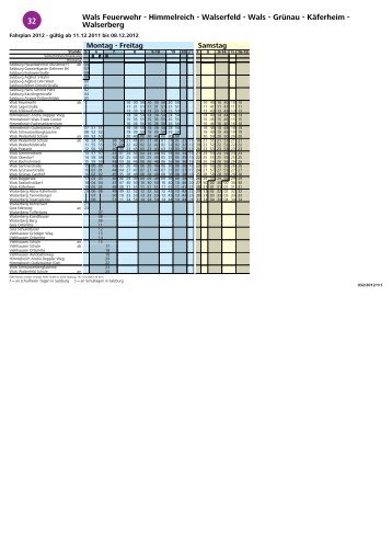 Fahrplan Linie 32 - Salzburg AG