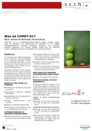 Was ist COMET-K1? - Software Competence Center Hagenberg