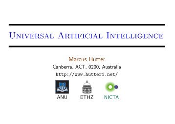 Universal Artificial Intelligence - of Marcus Hutter