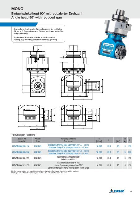 Werkzeugsysteme für Bearbeitungszentren Tool systems ... - Benz Inc