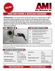 INTRODUCING a new range of tube facing tools ... - Arc Machines, Inc.