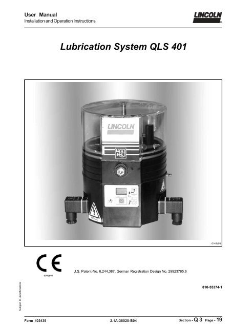 qls 401 - Lincoln Automatic Lubrication Systems for Comercial Vehicle