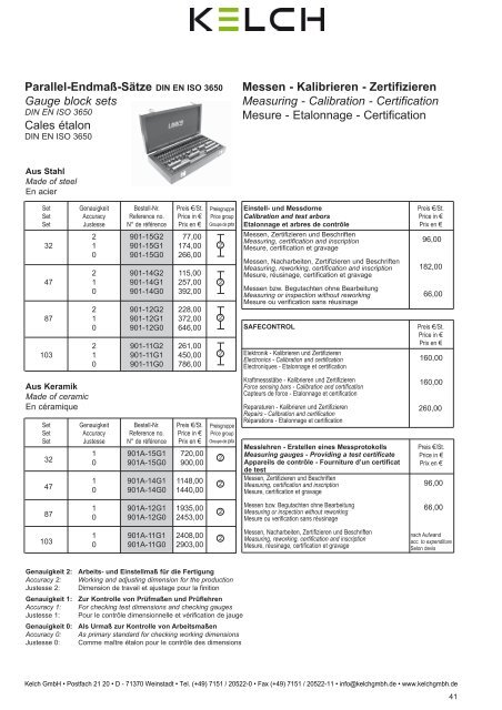 698 Spannfutter für Spannzangen ER/ESX - Kelch GmbH