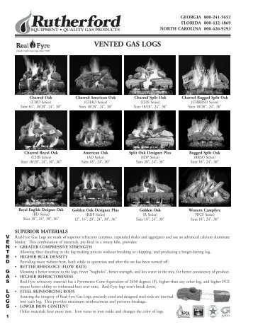 vented gas logs - COMMQUEST INC