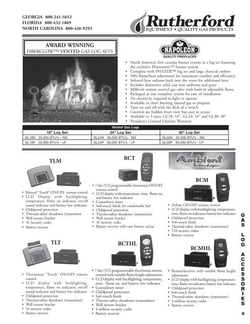 vented gas logs - COMMQUEST INC