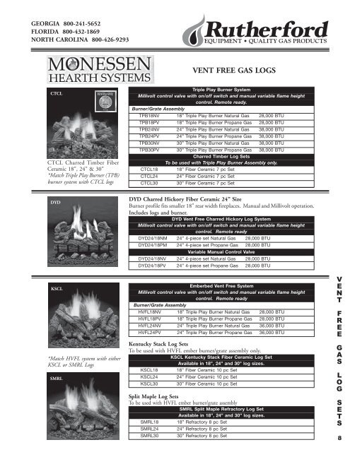 vented gas logs - COMMQUEST INC