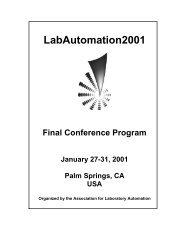 LabAutomation 2001 - Society for Laboratory Automation and ...