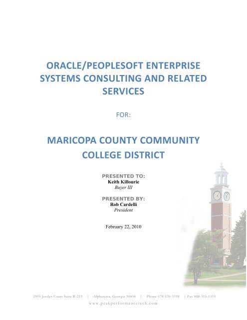 Peak Performance Technologies - Maricopa Community Colleges