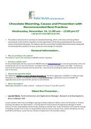 Chocolate Blooming, Causes and Prevention with ... - CommPartners