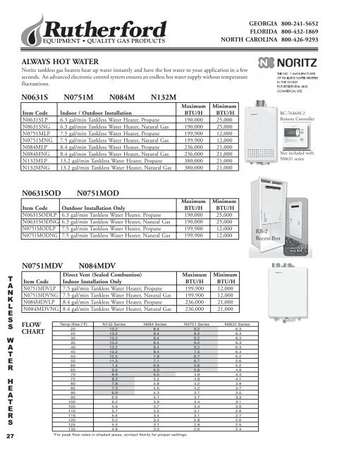 Tankless Water Heater - COMMQUEST INC