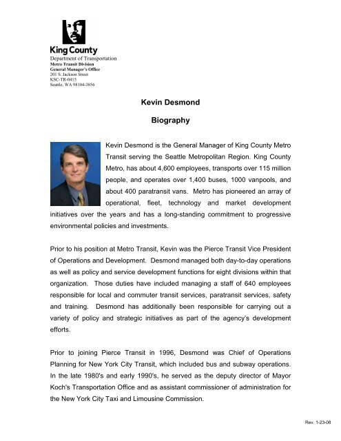 Kevin Desmond Biography - CommPartners