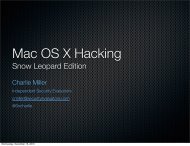 Mac OS X Hacking - Independent Security Evaluators