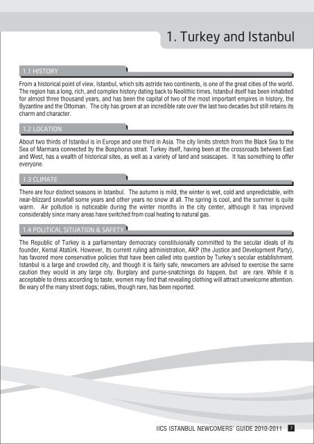 Table Of Contents - Istanbul International Community School