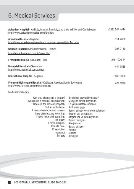 Table Of Contents - Istanbul International Community School