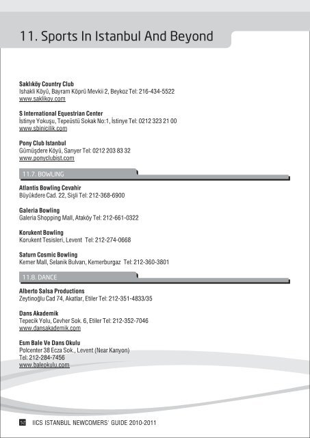 Table Of Contents - Istanbul International Community School