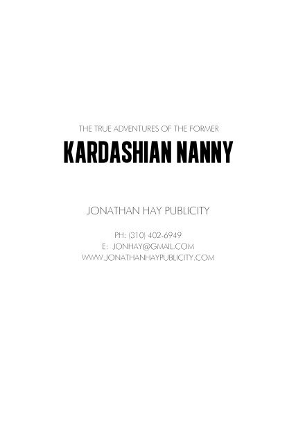 Malibu Nanny: The True Adventures Of The Former Kardashian Nanny