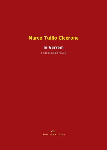 Marco Tullio Cicerone In Verrem