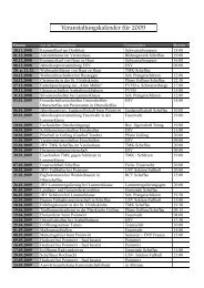 Veranstaltungskalender für 2003