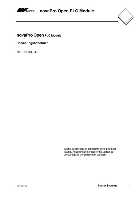 novaPro Open PLC Module (7001022001 Q2) - Sauter