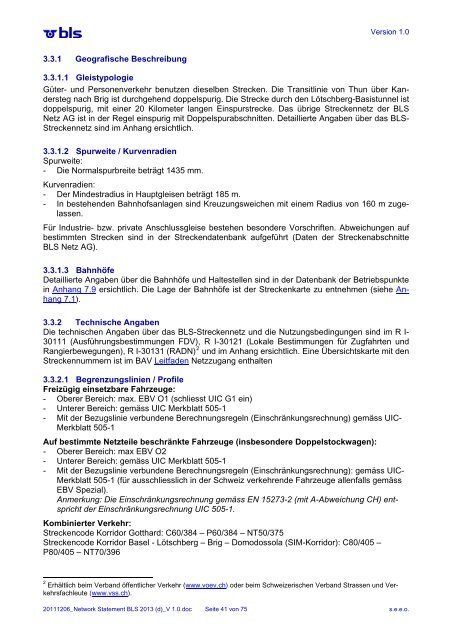 Network Statement  Common Structure - BLS