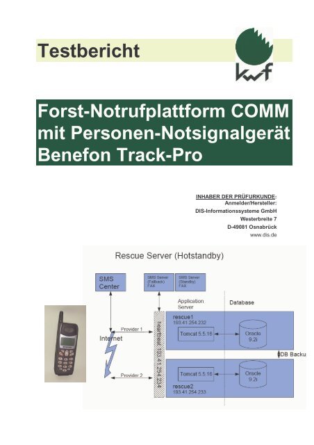Testbericht Forst-Notrufplattform COMM mit Personen ...