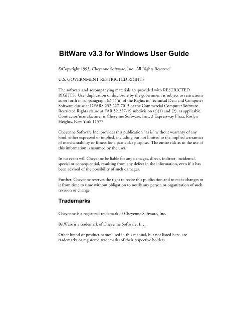 Online BitWare v3.3 for Windows User Guide - ACCPAC Document ...