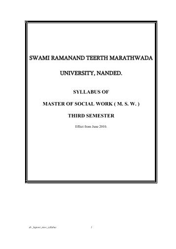 Syllabus - The Swami Ramanand Teerth Marathwada University