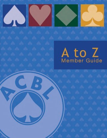 ACBL from A to Z - American Contract Bridge League