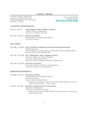 Curriculum Vitae - Department of Computer Science and ...